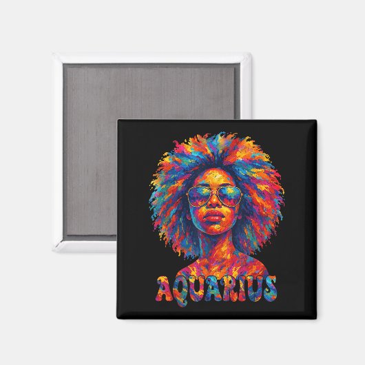 Aquarius Queen Afro Art Afro-Amerikaanse Vrouwen Z Magneet (Voorkant / Achterkant)