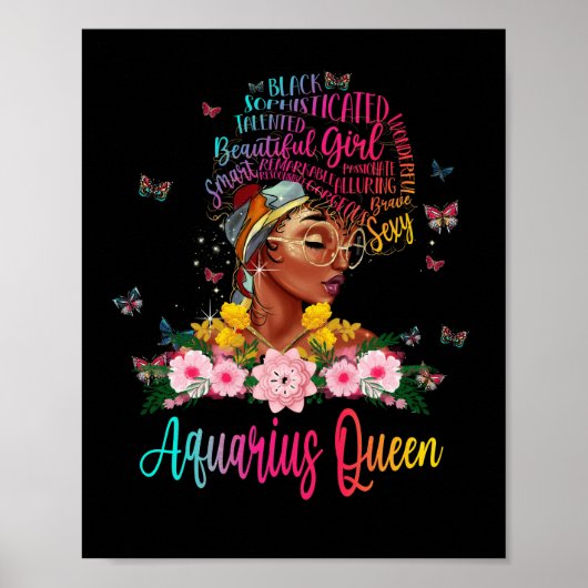 Aquarius Queen Black Women Persistent Poster (Voorkant)