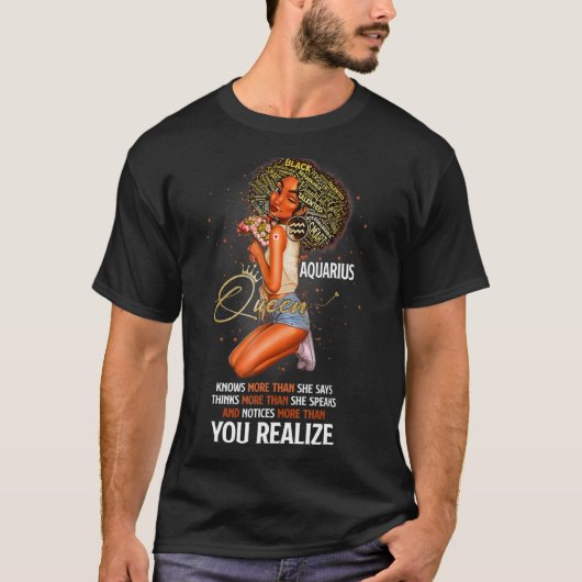 Aquarius Queen weet meer dan ze zegt voor zwart T-shirt (Voorkant)