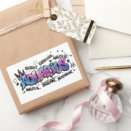 Aquarius Rechthoekige Sticker (Geschenken)