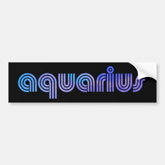 Aquarius Retro Zodiac Star Sign Birthday Bumper S Bumpersticker (Voorkant)