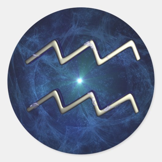Aquarius Ronde Sticker (Voorkant)