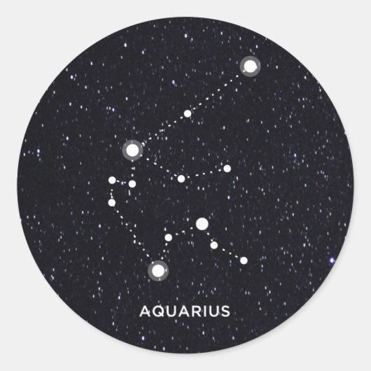 Aquarius Ronde Sticker (Voorkant)