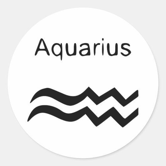 Aquarius Ronde Sticker (Voorkant)