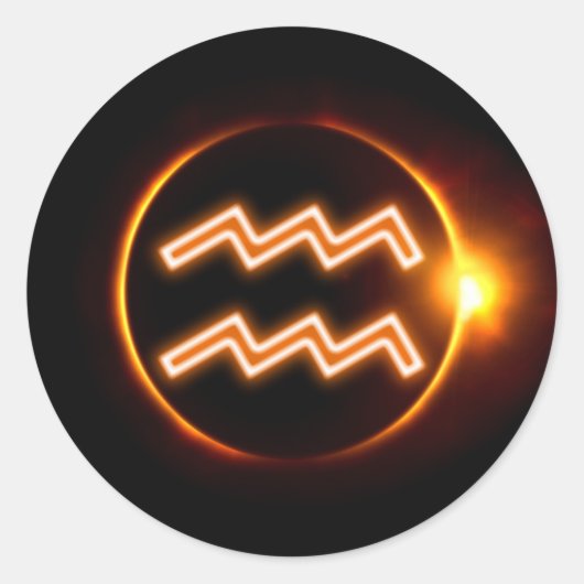 Aquarius Ronde Sticker (Voorkant)
