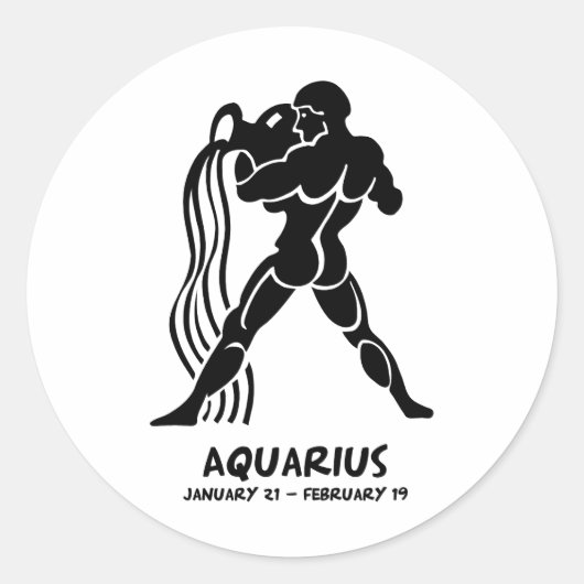 Aquarius Ronde Sticker (Voorkant)