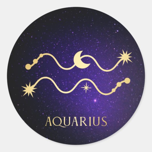 Aquarius Ronde Sticker (Voorkant)