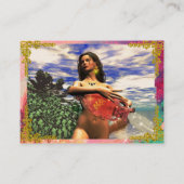 AQUARIUS, roze, fuchsia, groen, geel goud schitter Visitekaartje (Achterkant)