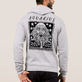 Aquarius Season Zodiac Sign Horoscope Logo Hoodie (Achterkant)