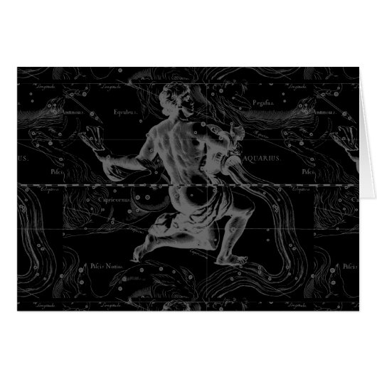 Aquarius Sign Constellation Map door Hevelius (Voorkant Horizontaal)
