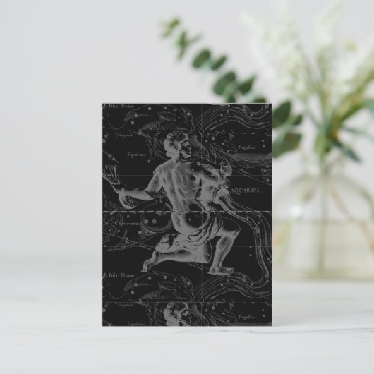 Aquarius Sign Constellation Map door Hevelius Briefkaart (Staand voorkant)