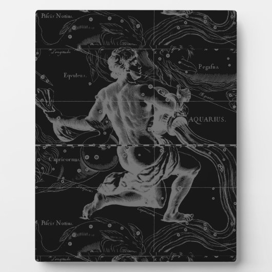 Aquarius Sign Constellation Map door Hevelius Fotoplaat (Voorkant)