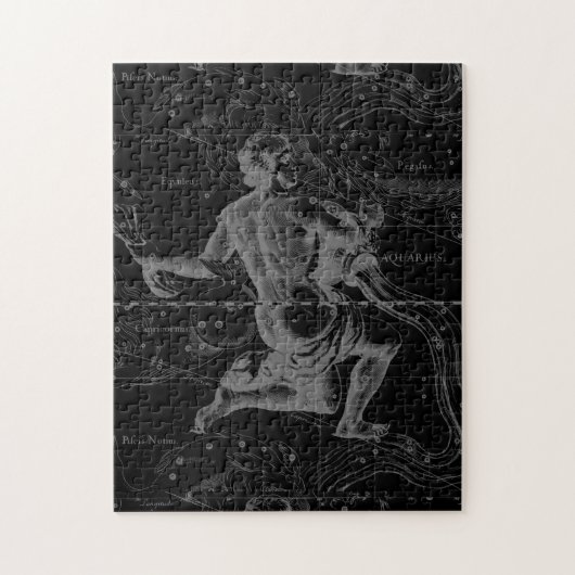 Aquarius Sign Constellation Map door Hevelius Legpuzzel (Verticaal)