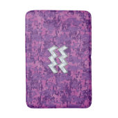 Aquarius Sign. over fuchsia roze digitale camo Badmat (Voorkant Verticaal)