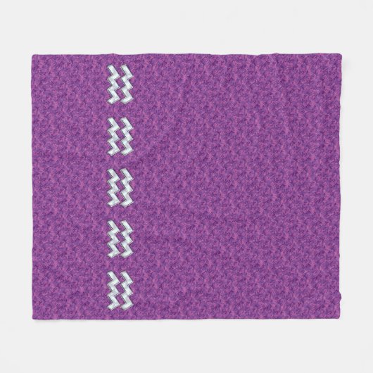 Aquarius Sign. over fuchsia roze digitale camo Fleece Deken (Voorkant (Horizontaal))