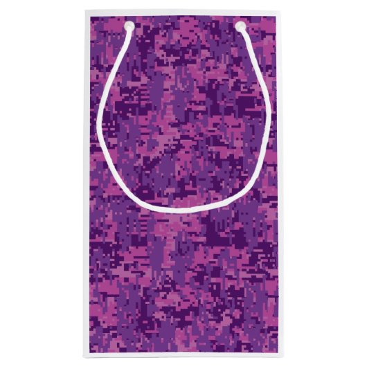 Aquarius Sign. over fuchsia roze digitale camo Klein Cadeauzakje (Achterkant)