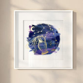 Aquarius Sign. van de Aangepaste geboortedatum van Folie Afdrukken