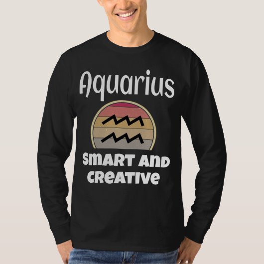 Aquarius Smart And Creative Zodiac Sign  Astrology T-shirt (Voorkant)