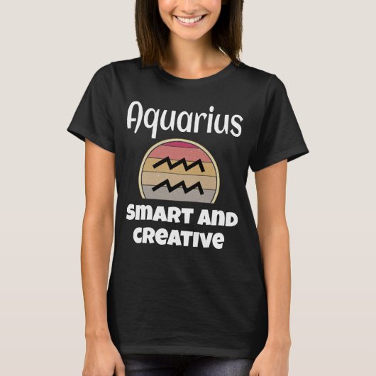 Aquarius Smart And Creative Zodiac Sign  Astrology T-shirt (Voorkant)