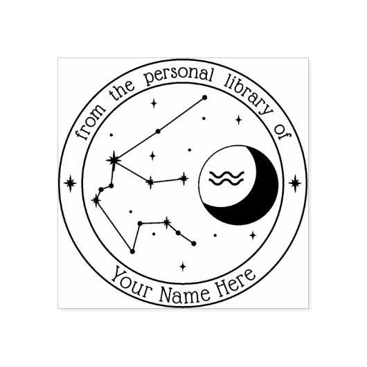 Aquarius Specialized Zodiac Book Stamp Rubberstempel (Afrduk)