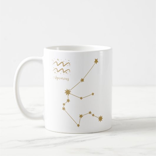 Aquarius Star Sign Gold Constellatie Koffiemok (Links)