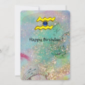 AQUARIUS, STAR TAROT ASTROLOGY ZODIAC BIRTHDAY CAR KAART (Achterkant)