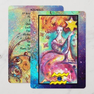 AQUARIUS, STAR TAROT ASTROLOGY ZODIAC BIRTHDAY KAART
