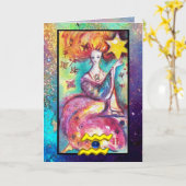 AQUARIUS, STAR TAROT ASTROLOGY ZODIAC BIRTHDAY KAART (Gele Bloem)