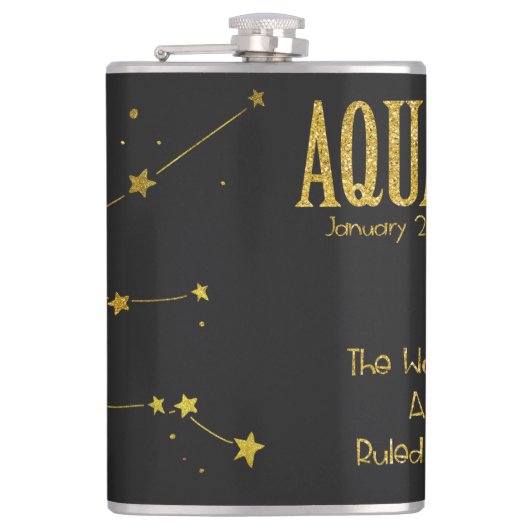 Aquarius Star-teken Heupfles (Voorkant)