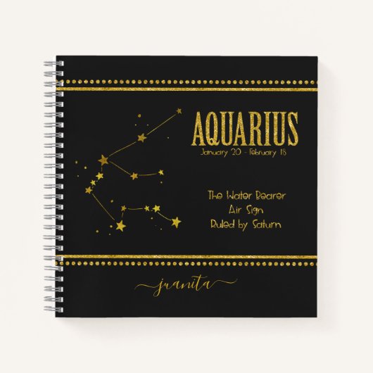 Aquarius Star-teken Notitieboek (Voorkant)