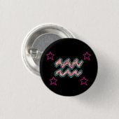 AQUARIUS-sterren Ronde Button 3,2 Cm (Voorkant /achterkant)