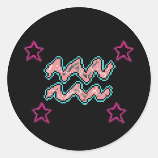 AQUARIUS-sterren Ronde Sticker (Voorkant)