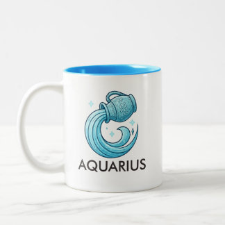 Aquarius Sterrenbeeld Astrologie Verjaardagsmok Tweekleurige Koffiemok
