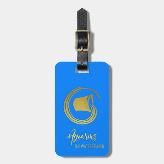 Aquarius Sterrenbeeld Bagage Label (Voorkant verticaal)