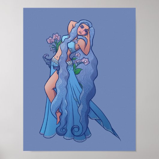 Aquarius Sterrenbeeld Godin Buikdanser Kunst Verja Poster (Voorkant)