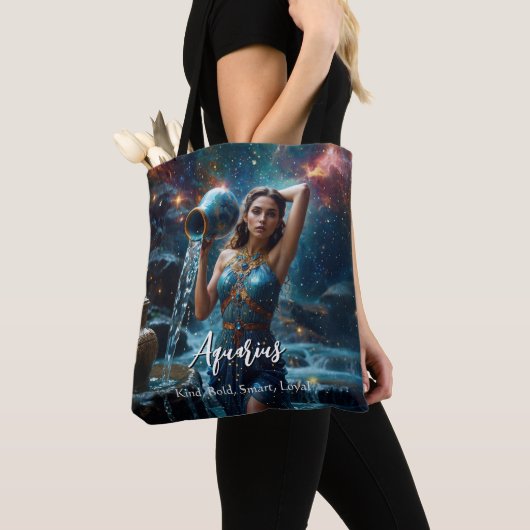 Aquarius sterrenbeeld tote bag (Dichtbij)