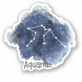 Aquarius Sterrennacht Constellation Custom-Cut Sticker (Voorkant)
