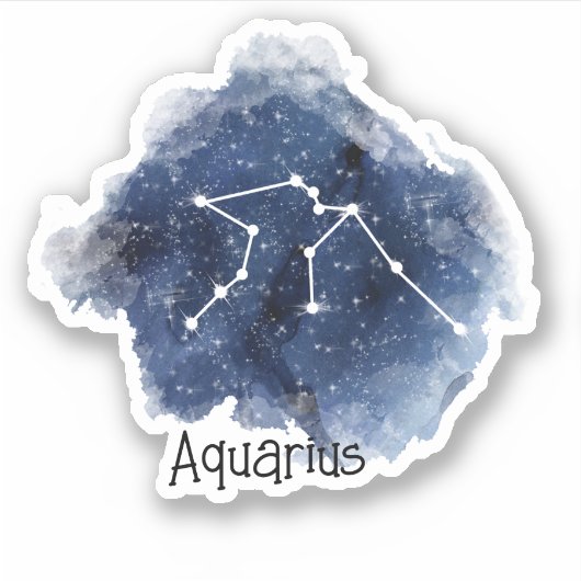 Aquarius Sterrennacht Constellation Custom-Cut Sticker (Voorkant)