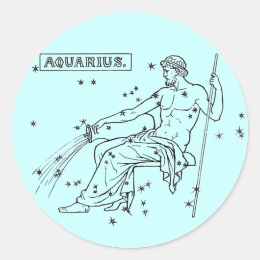 Aquarius Stickr Ronde Sticker (Voorkant)