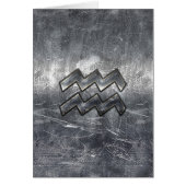 Aquarius Symbool Grunge Distress Silver Steel (Voorkant)