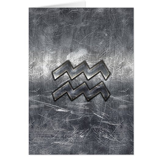 Aquarius Symbool Grunge Distress Silver Steel (Voorkant)