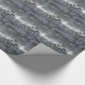 Aquarius Symbool Grunge Distress Silver Steel Cadeaupapier (Hoek)