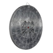 Aquarius Symbool Grunge Distress Silver Steel Dartbord (Voorkant Links)