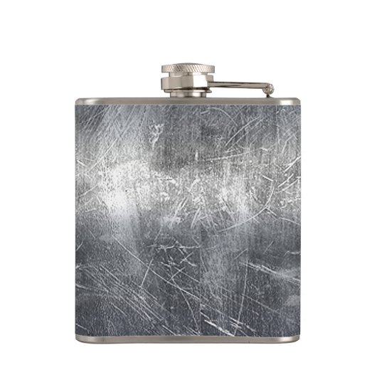 Aquarius Symbool Grunge Distress Silver Steel Heupfles (Achterkant)