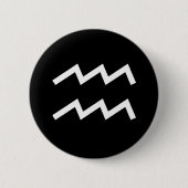 Aquarius-symbool Ronde Button 5,7 Cm (Voorkant)