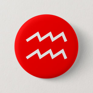 Aquarius-symbool Ronde Button 5,7 Cm
