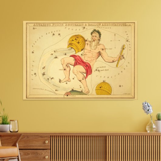 Aquarius - teken van het Afbeelding van de dierso Canvas Afdruk (Insitu (Woonkamer))