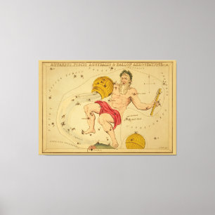 Aquarius -  teken van het Afbeelding van de dierso Canvas Afdruk