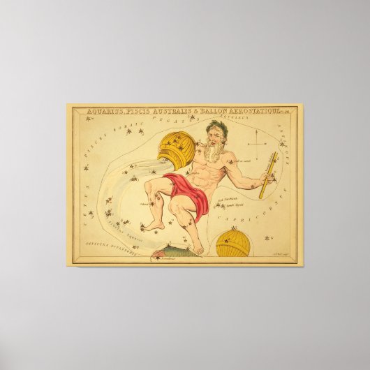 Aquarius -  teken van het Afbeelding van de dierso Canvas Afdruk (Voorkant)