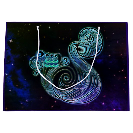 aquarius the water carrier zodiac gift bag groot cadeauzakje (Voorkant)